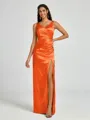 A-line/Princess Silk Like Satin V-neck Sleeveless Floor-Length Bridesmaid Dress
