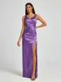 A-line/Princess Silk Like Satin V-neck Sleeveless Floor-Length Bridesmaid Dress