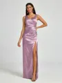 A-line/Princess Silk Like Satin V-neck Sleeveless Floor-Length Bridesmaid Dress