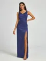 A-line/Princess Silk Like Satin V-neck Sleeveless Floor-Length Bridesmaid Dress
