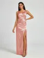 A-line/Princess Silk Like Satin V-neck Sleeveless Floor-Length Bridesmaid Dress