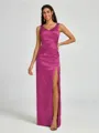 A-line/Princess Silk Like Satin V-neck Sleeveless Floor-Length Bridesmaid Dress