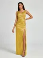 A-line/Princess Silk Like Satin V-neck Sleeveless Floor-Length Bridesmaid Dress