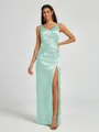 A-line/Princess Silk Like Satin V-neck Sleeveless Floor-Length Bridesmaid Dress