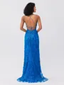 Sheath V-neck Sequin Sweep Train Porm Dress