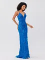 Sheath V-neck Sequin Sweep Train Porm Dress
