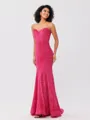 Sheath Sweetheart Sweep Train Velvet Sequins Corset Porm Dress