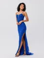 Sheath Spaghetti Straps Sequin Sweep Train Tulle Porm Dress