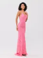 Sheath V-neck Sequin Sweep Train Porm Dress