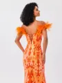 Sheath Off-the-Shoulder Feather Sweep Train Porm Dress