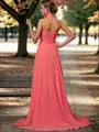 A-line/Princess Halter Sweep Train Chiffon Bridesmaid Dresses With Flower