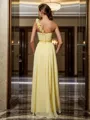 A-line/Princess One-Shoulder Floor-Length Chiffon Bridesmaid Dresses With Flower