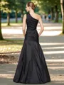Trumpet/Mermaid One-Shoulder Floor-Length Taffeta Bridesmaid Dresses With Ruffles
