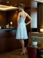 A-line/Princess V-neck Knee-Length Chiffon Bridesmaid Dresses
