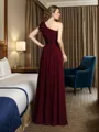 A-line/Princess One-Shoulder Floor-Length Chiffon Bridesmaid Dresses