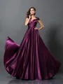 A-line/Princess Other Sweep Train Silk Like Satin Bridesmaid Dresses