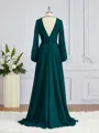 A-Line/Princess V-neck Sweep Train Chiffon Bridesmaid Dresses
