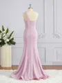 Sheath/Column One-Shoulder Floor-Length Stretch Crepe Bridesmaid Dresses