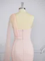 Sheath/Column One-Shoulder Sweep Train Stretch Crepe Bridesmaid Dresses