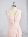 A-Line/Princess V-neck Sweep Train Chiffon Bridesmaid Dresses