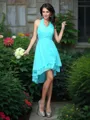 A-line/Princess Halter Asymmetrical Chiffon Bridesmaid Dresses