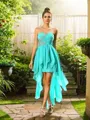 A-line/Princess Sweetheart Asymmetrical Chiffon Bridesmaid Dresses With Ruffles