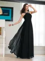 A-Line/Princess Halter Floor-Length Chiffon Prom Dress With Beading