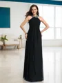 A-Line/Princess Halter Floor-Length Chiffon Prom Dress With Beading