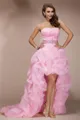 A-Line/Princess Sweetheart Asymmetrical Organza Prom Dress With Beading