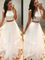 A-Line/Princess Halter Floor-Length Tulle Prom Dress