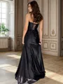 Sheath Sweetheart Pleated Sweep Train Silk Like Satin Corset Porm Dress