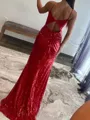 Sheath Spaghetti Straps Sequin Sweep Train Sequins Porm Dress
