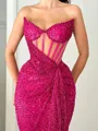 Sheath Sweetheart Sequin Floor-Length Corset Porm Dress
