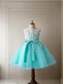 Ball Gown Scoop Knee-Length Tulle Flower Girl Dresses With Belt/Sash