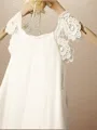 A-Line/Princess Scoop Tea-Length Chiffon Flower Girl Dresses With Lace