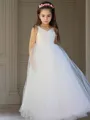 A-Line/Princess Sweetheart Floor-Length Tulle Flower Girl Dresses With Bow