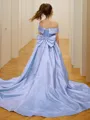 Ball Gown Off-the-Shoulder Court Train Flower Girl Dresses With Bow