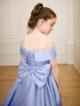 Ball Gown Off-the-Shoulder Court Train Flower Girl Dresses With Bow