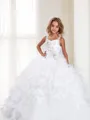 Ball Gown Straps Floor-Length Organza Flower Girl Dresses With Beading