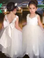 Ball Gown Sweetheart Floor-Length Tulle Flower Girl Dresses With Bow