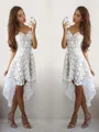 A-Line/Princess V-neck Short/Mini Lace Homecoming Dress