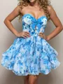 A-line Sweetheart Ruffles Short/Mini Corset Homecoming Dress