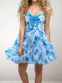 A-line Sweetheart Ruffles Short/Mini Corset Homecoming Dress
