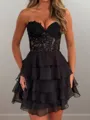 A-line tulle Sweetheart Sleeveless Short/Mini Homecoming Dress