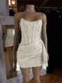 Sheath Straight Sequin Short/Mini Corset Homecoming Dress