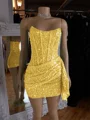 Sheath Straight Sequin Short/Mini Corset Homecoming Dress