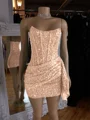 Sheath Straight Sequin Short/Mini Corset Homecoming Dress