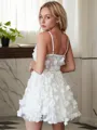 A-Line/Princess V-neck Short/Mini Lace Homecoming Dress With Appliques Lace