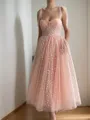 A-Line/Princess Spaghetti Straps Ankle-Length Homecoming Dress