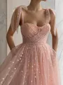 A-Line/Princess Spaghetti Straps Ankle-Length Homecoming Dress